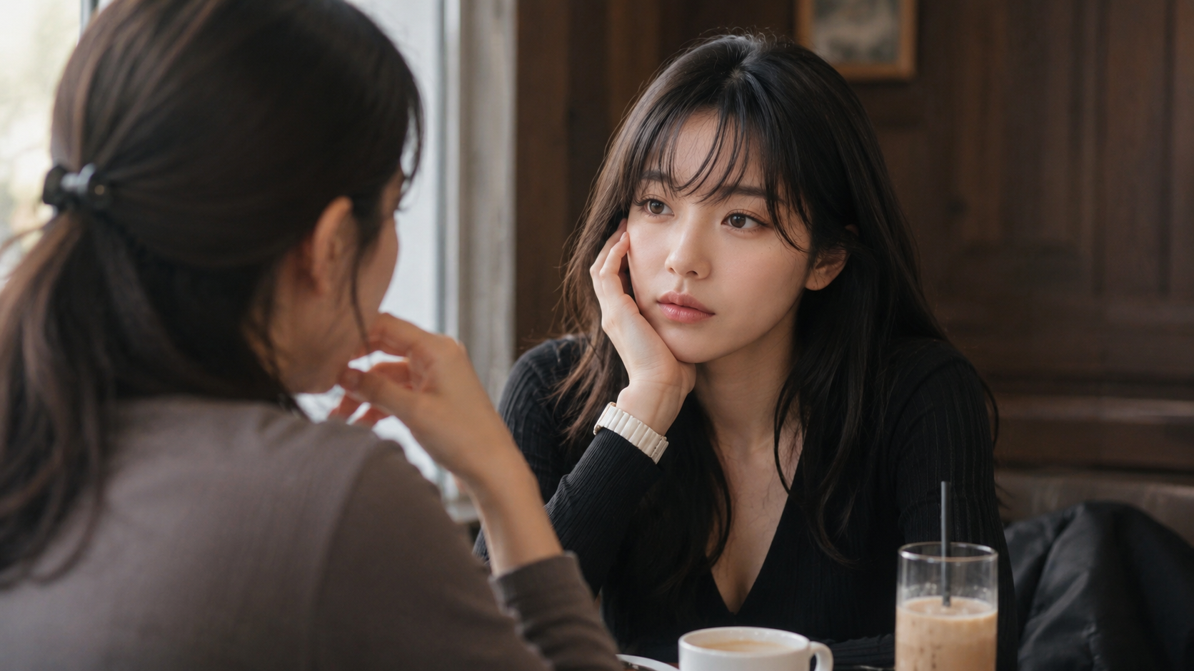 친구의 피곤함이나 불편함에 공감하며 Tell me about it처럼 반응하는 장면