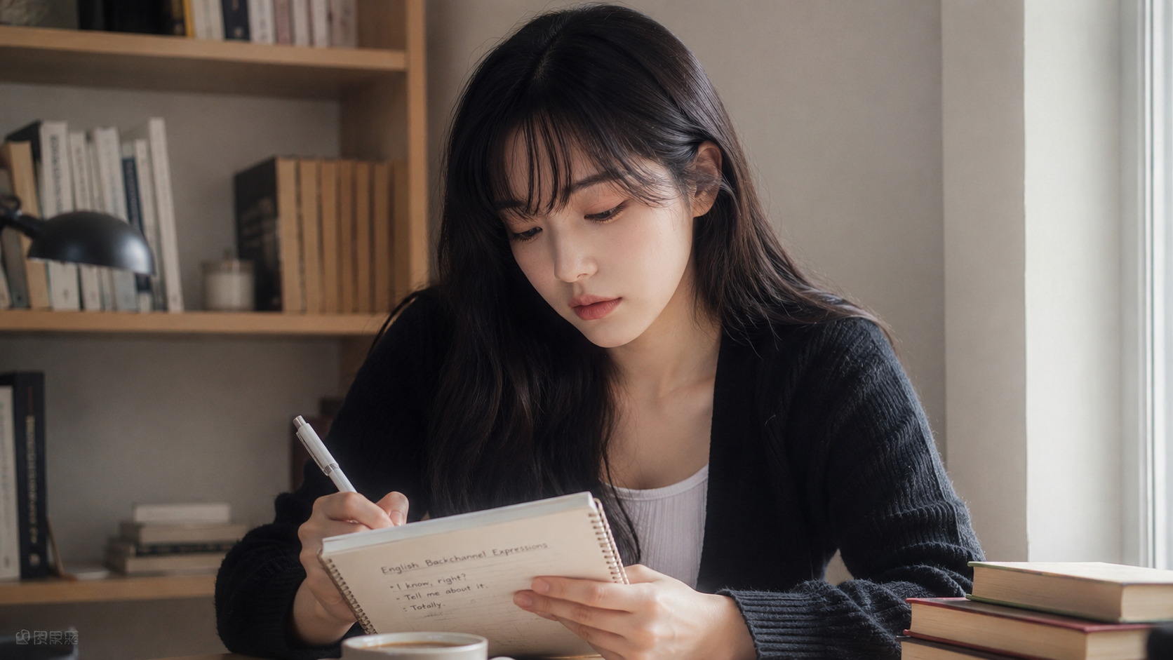 Really와 I know right Tell me about it 표현을 비교하며 체크리스트로 복습하는 장면