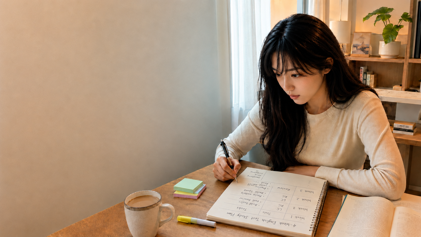 토익 4주 공부 루틴을 세우는 취업준비생의 책상 사진